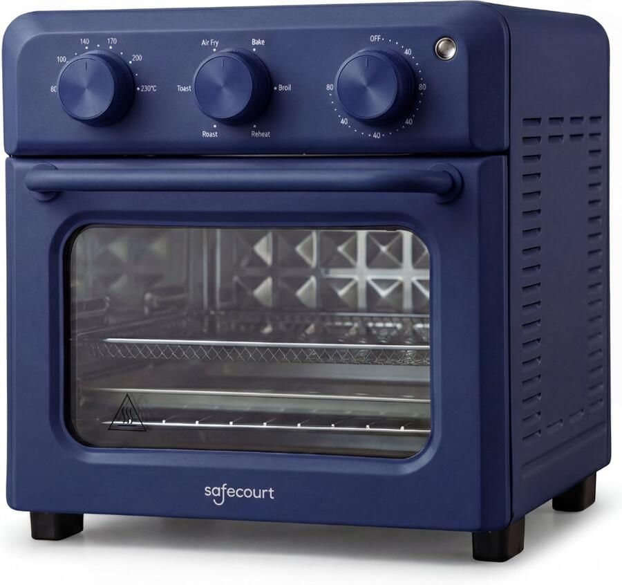 Safecourt Kitchen Safecourt 6-in-1 Airfyer oven 100% PFAS-vrij 6 programma s 80 tot 230 graden Airfryer bakken roosteren toasten grillen & opwarmen Blauw