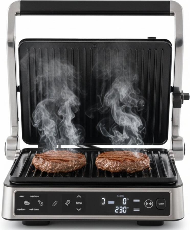 Safecourt Kitchen Contactgrill – Paninigrill en Tosti ijzer – Uitneembare PFAS-vrije platen & vaatwasserbestendig – Groot grilloppervlak – snel warm (2200W) – Tosti-apparaat
