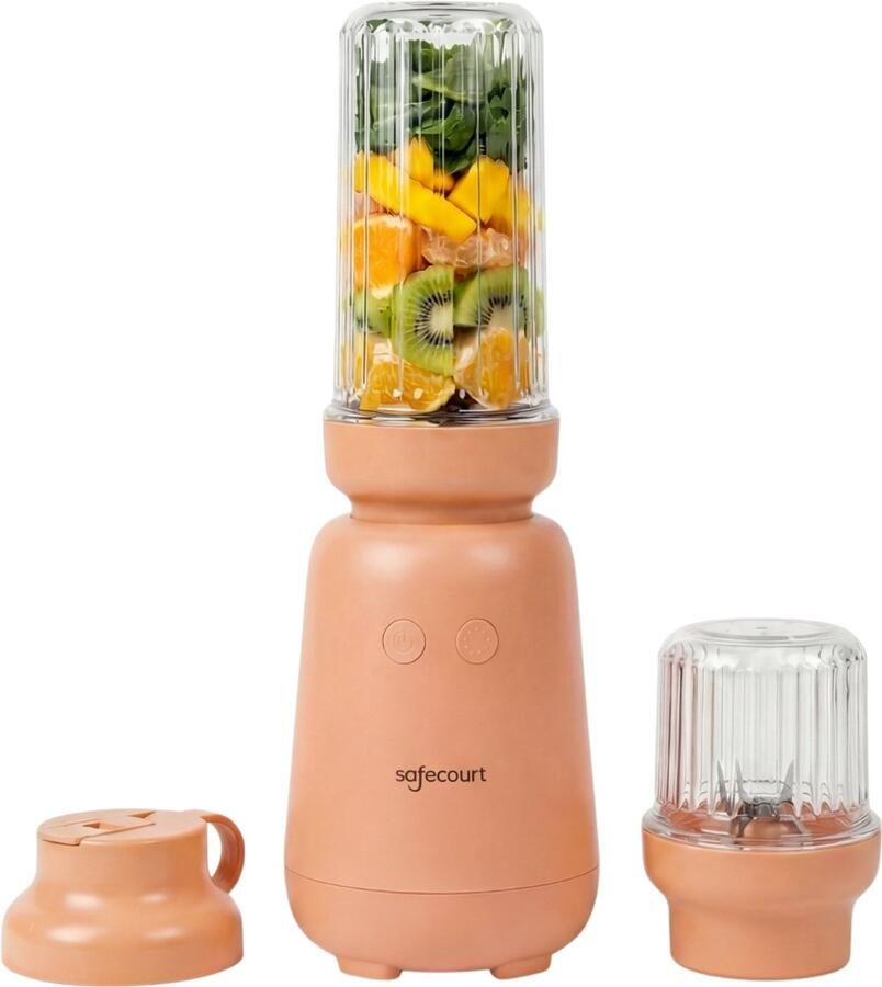 Safecourt Kitchen PureBlend 1000W Smoothie maker BPA vrij inclusief to-go drinkdeksel + rietje- Premium Tritan blendbekers -Pink