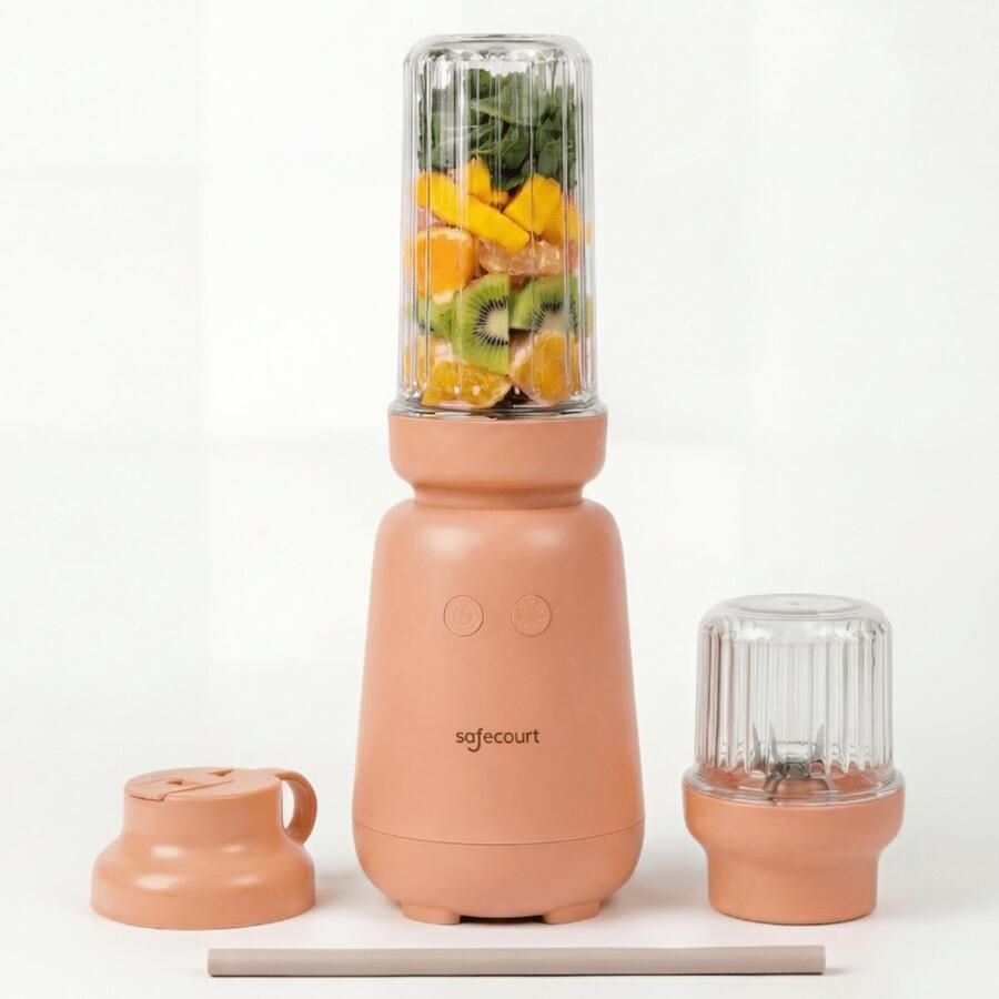 Safecourt Kitchen PureBlend 1000W Smoothie maker BPA vrij inclusief to-go drinkdeksel + rietje- Premium Tritan blendbekers -Roze