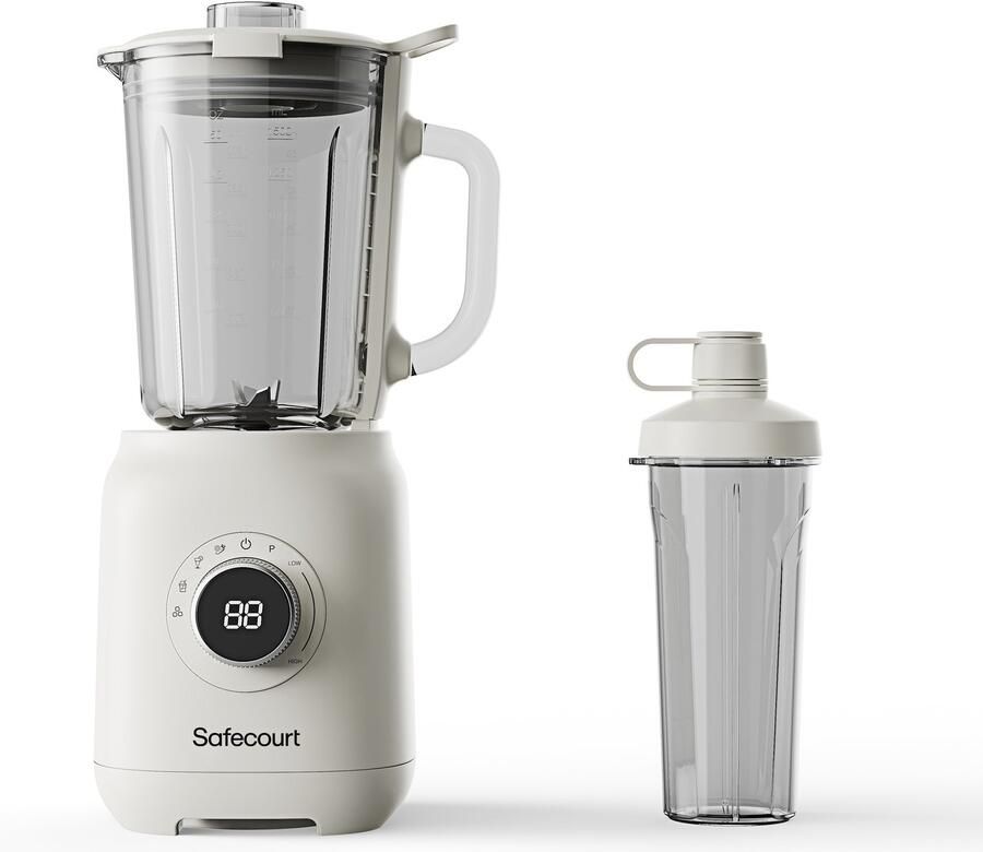 Safecourt Kitchen Safecourt Glass Blender Digital 1500W 1 5 Liter Glazen Kan Digitaal Display & To-Go Beker
