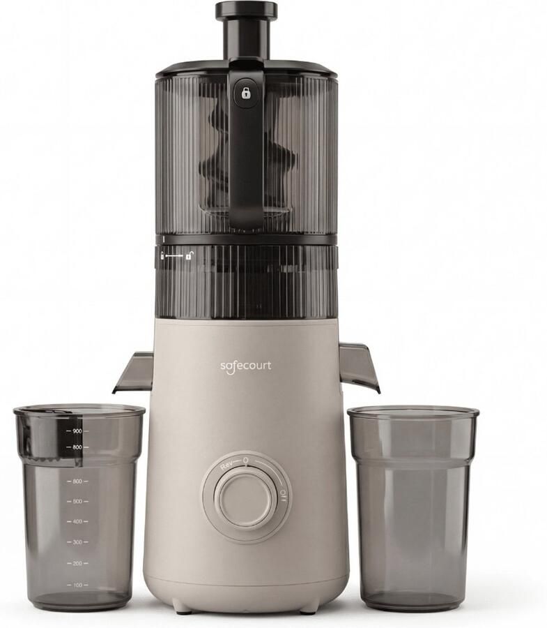 Safecourt Kitchen Slow Juicer XXL krachtige motor [Pre-cutter & Cold-press technologie] eenvoudige reiniging BPA-vrij sapcentrifuge Beige