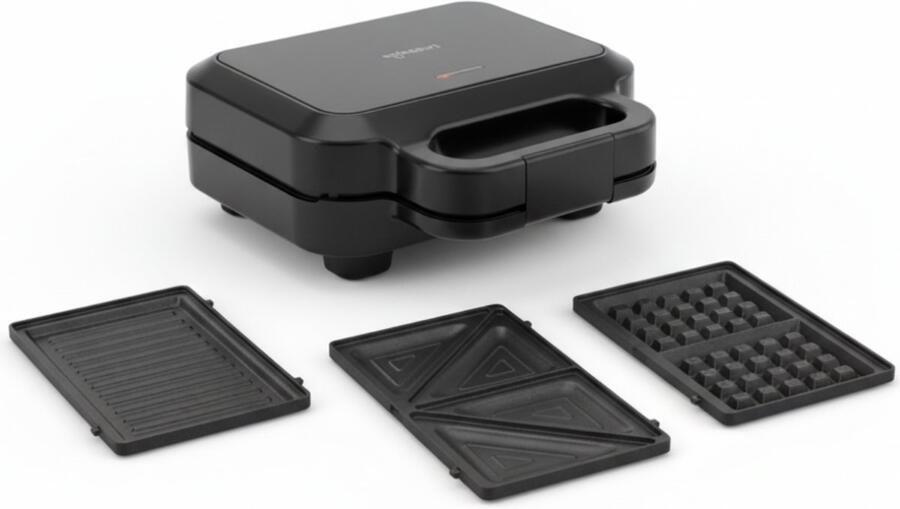 Safecourt Kitchen Tosti-apparaat – 3-in-1 tosti-ijzer wafelijzer én contactgrill – Uitneembare PFAS-vrije platen & vaatwasserbestendig – compact – snel warm – Contactgrill - Foto 2
