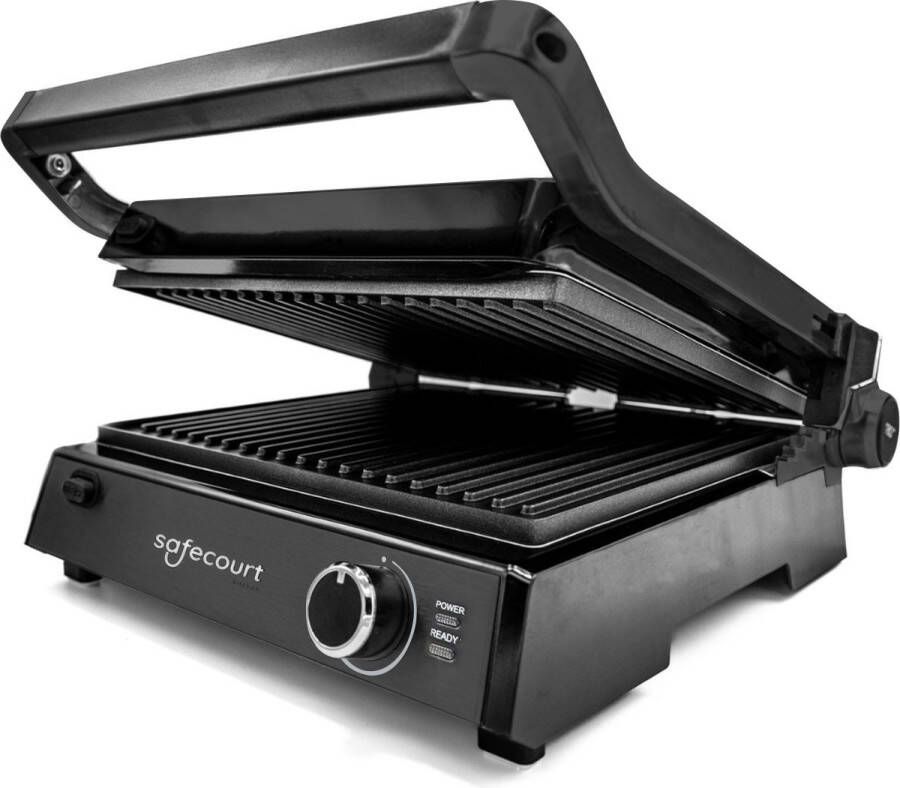 Safecourt Kitchen Tosti apparaat Grill apparaat Uitneembare platen ContactGrill 3-in-1 -180 °C grill