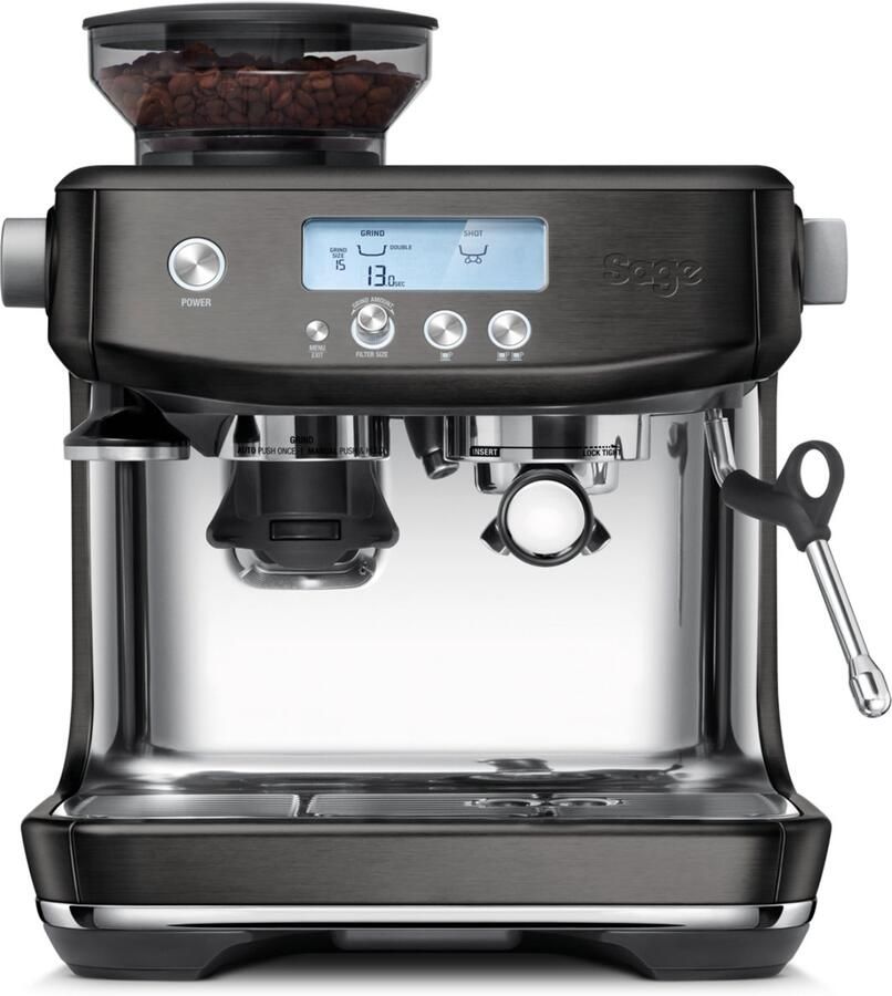 Sage SES878BST the Barista Pro Black Stainless Steel Pistonmachine 3 sec. opwarmtijd Espressomachine Thuisbarista
