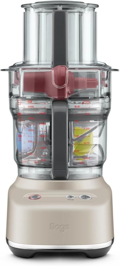 Sage The Paradice 9 Almond Nougat Keukenmachine Geïntegreerde Opbergbox Paradice™ Kit brede 2-in-1-vultrechter