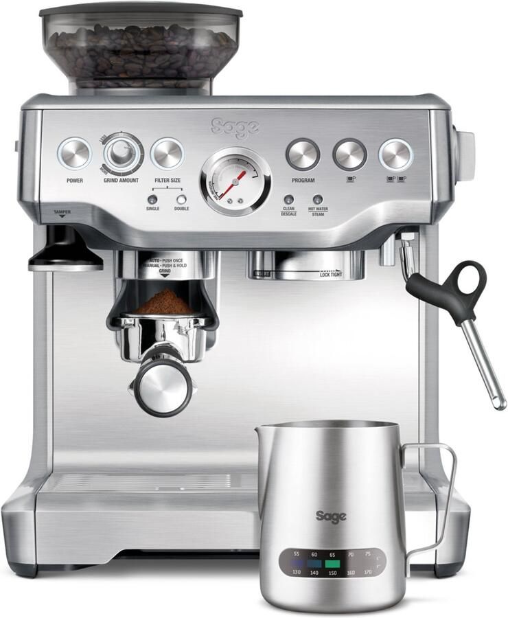 Sage SES875BSS the Barista Express Brushed Stainless Steel Pistonmachine incl Temp Control Melkkan Espressomachine - Foto 3