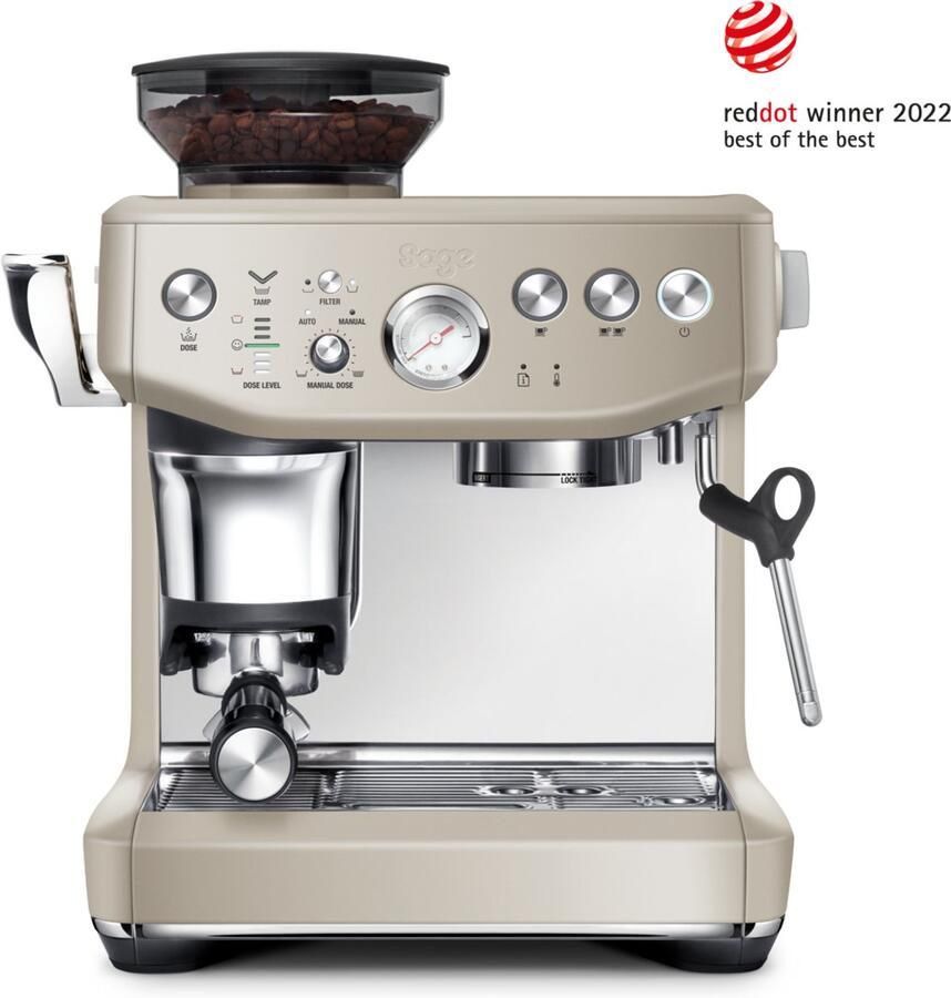 Sage SES876ALM the Barista Express Impress Almond Nougat Pistonmachine Assisted Tamping