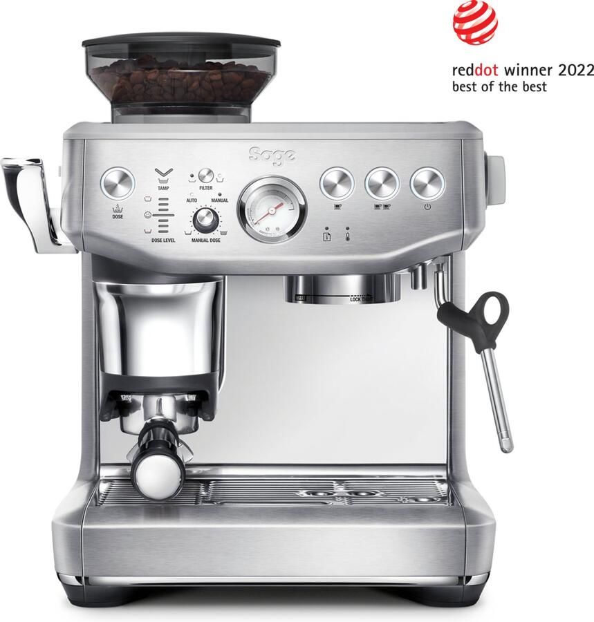 Sage the Barista Impress Stainless Steel SES876BSS Pistonmachine Assisted Tamping