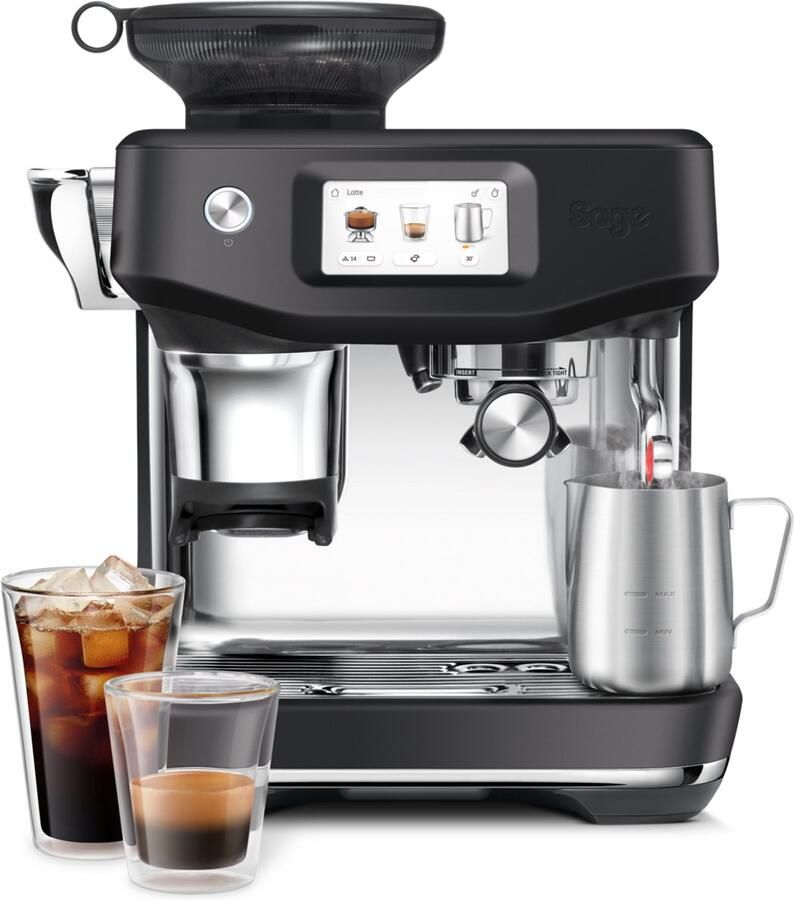 Sage SES882BTR the Barista Touch Impress Black Truffle Cold Brew Touchscreen Assisted tamping