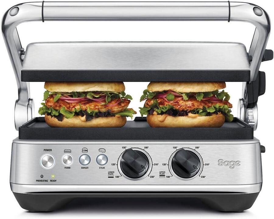 Sage the BBQ & Press™ Grill Brushed Stainless Steel Contactgrill
