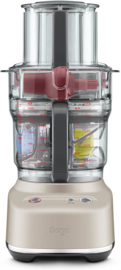 Sage The Paradice 9 Almond Nougat Keukenmachine Geïntegreerde Opbergbox Paradice™ Kit brede 2-in-1-vultrechter