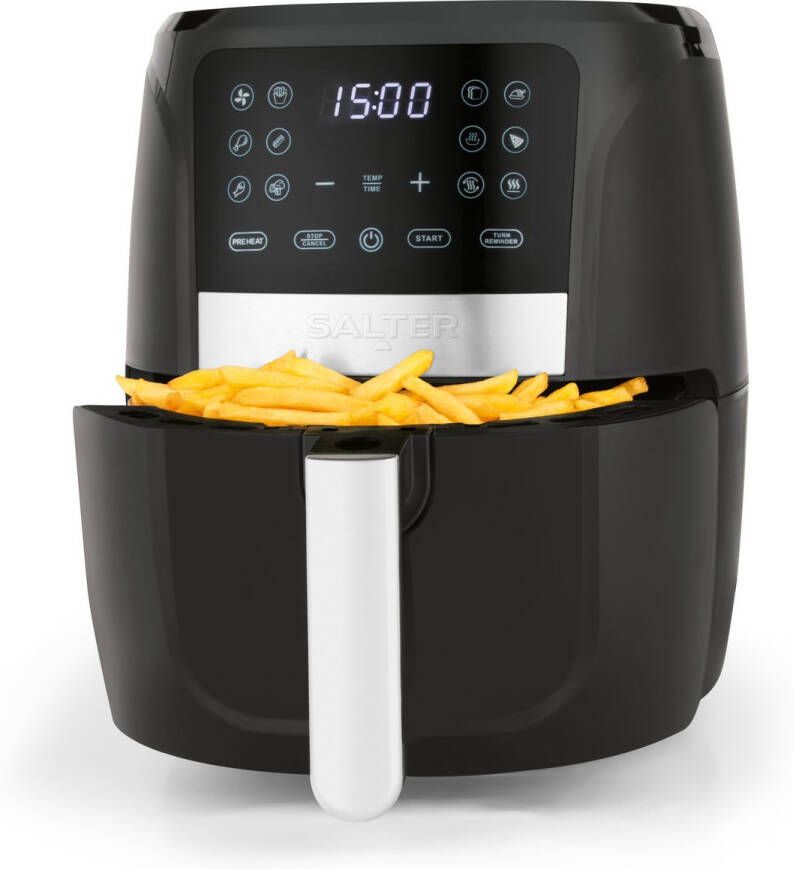 Salter digital air fryer olievrije luchtfriteuse van 5 7l 12 kookfuncties weinig tot geen olieverbruik digitaal led-display afneembare niet-klevende kooksnelheid 1500 W