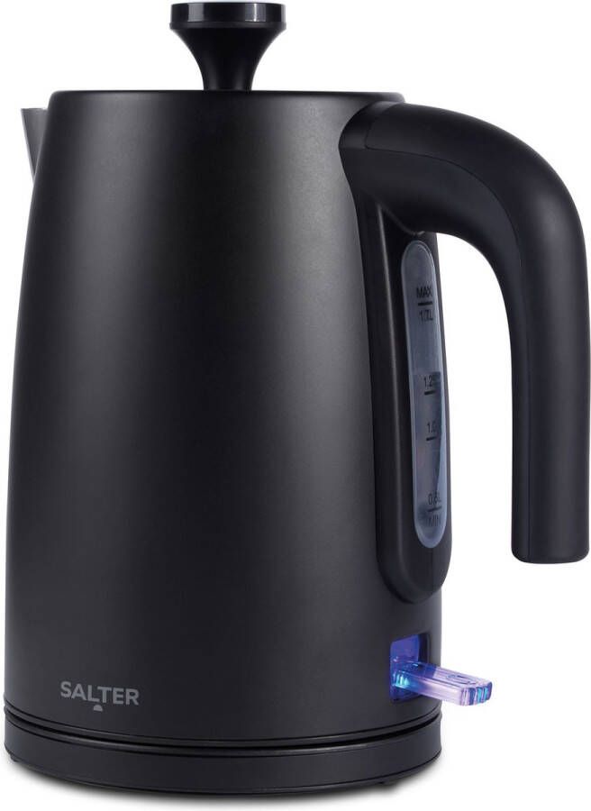Salter Kuro Elektrische 1.7L Waterkoker 3000W Snel Koken BPA-vrij Antikalk Automatische Uitschakeling Droogkookbeveiliging Draaibare Basis Waterniveau-raampje Mat Zwart Afwerking