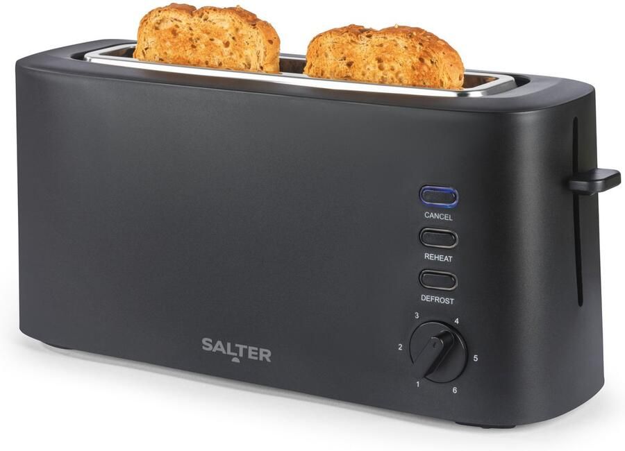 Salter Dusk Long Slot 2-Slice Broodrooster Mat Zwart 980W