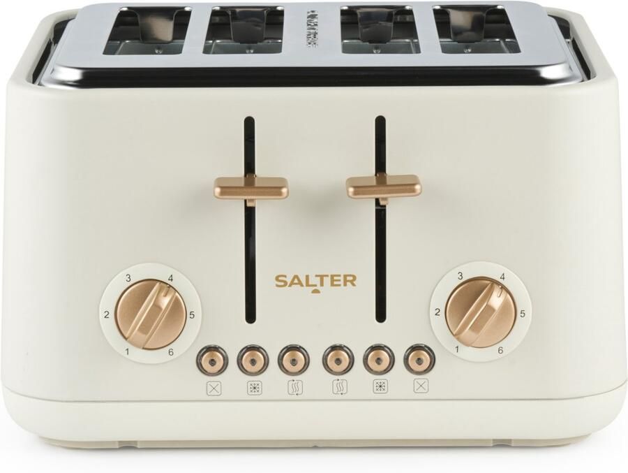 Salter Pebble 4-Slice Broodrooster 6 Bruiningsniveaus Brede Sleuven