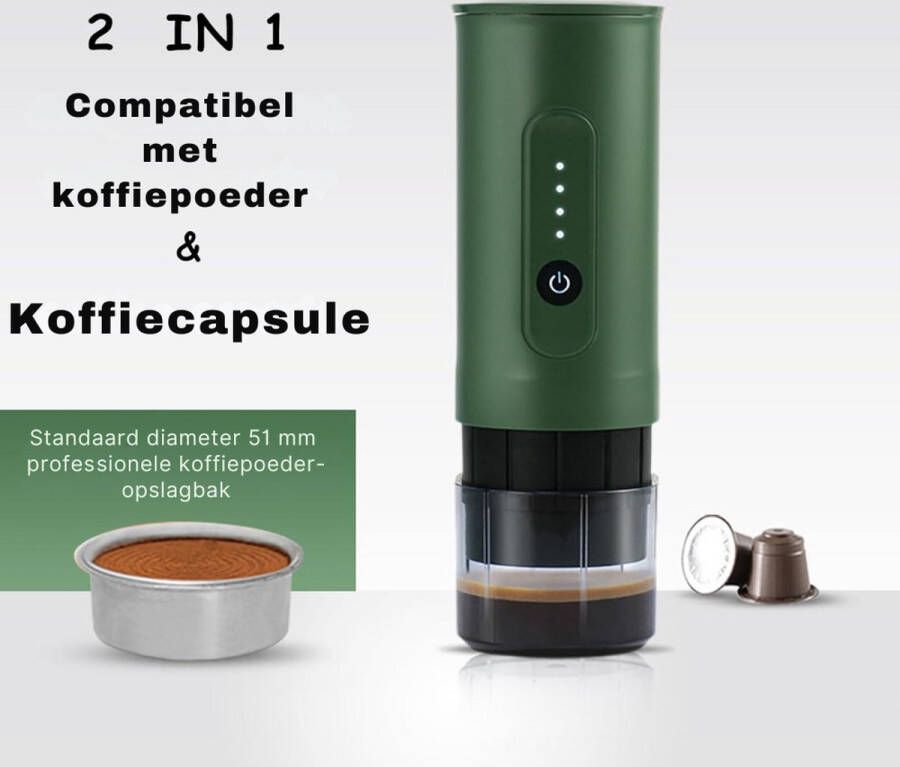 Samigo Draagbare koffiemachine Draagbare Koffiemachine Compact Ontwerp Oplaadbare Batterij Koffie in 3 Minuten