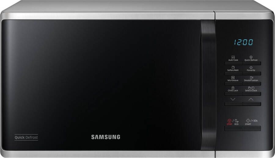 Samsung MS23K3513AS Aanrecht Solo-magnetron 23 l 800 W Knoppen Zwart Zilver
