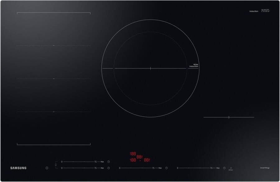 Samsung NZ84C6057FK Inbouw elektrische kookplaat Zwart 4 kook zone(s) Kinderslot Touch Restwarmte-indicator