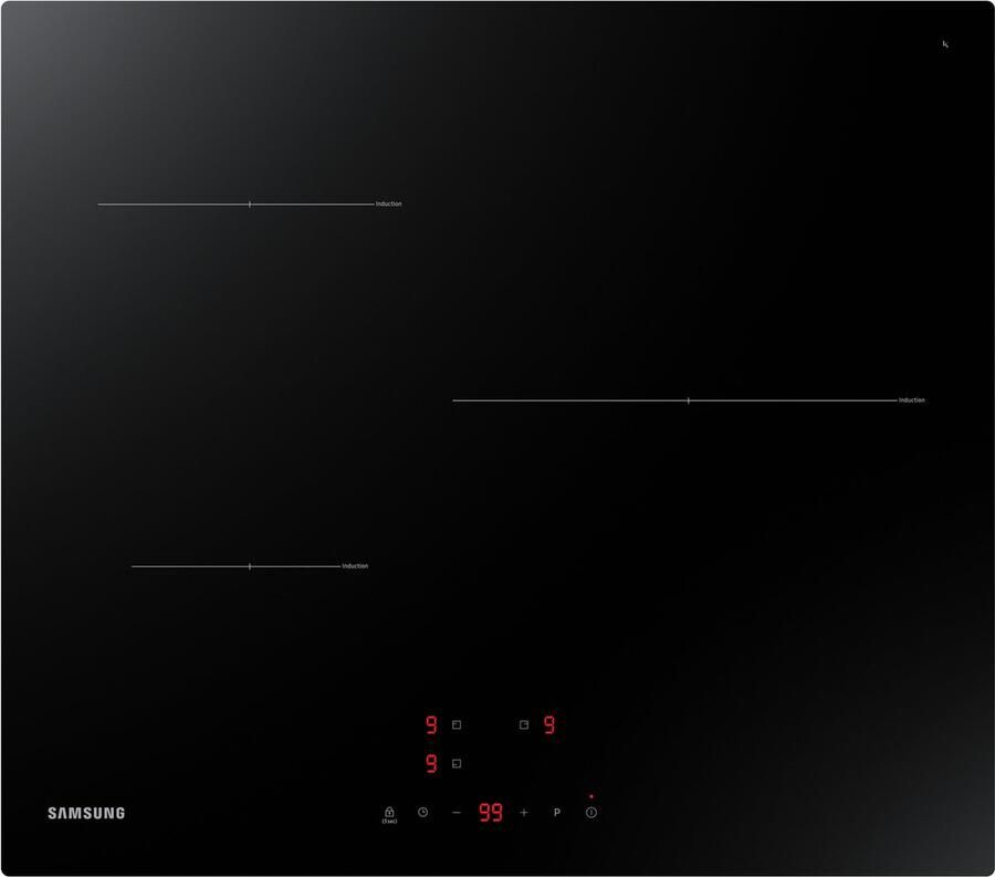Samsung NZ63T3706A1 kookplaat Zwart Ingebouwd 60 cm Inductiekookplaat zones 3 zone(s)