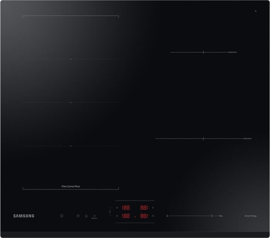 Samsung NZ64B6056GK Zwart Ingebouwd 60 cm Inductiekookplaat zones 4 zone(s)