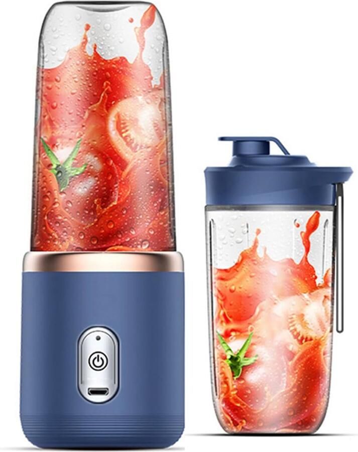 SnelShoppen Mini Blender voor Milkshakes en Smoothies Draagbare USB Blender met 6 RVS Messen Oplaadbare Fruit Juice Cup voor Keuken Camping Spor