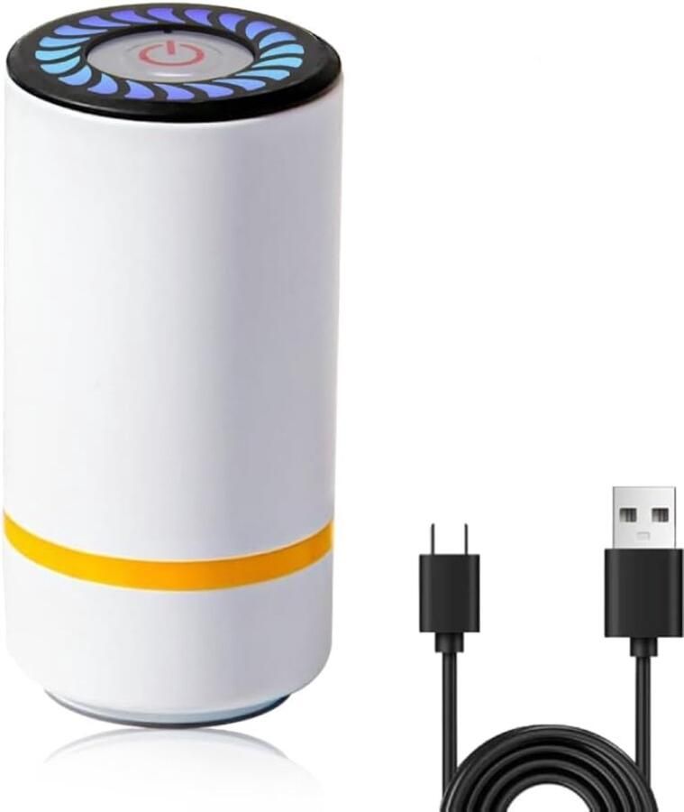 Sander Shop Voedselvacuümpomp Voedselvacuümverzegelaar met 400mAh lithium-ionbatterij voor kleding Voedselverpakking Afdichtingsgereedschap Wit