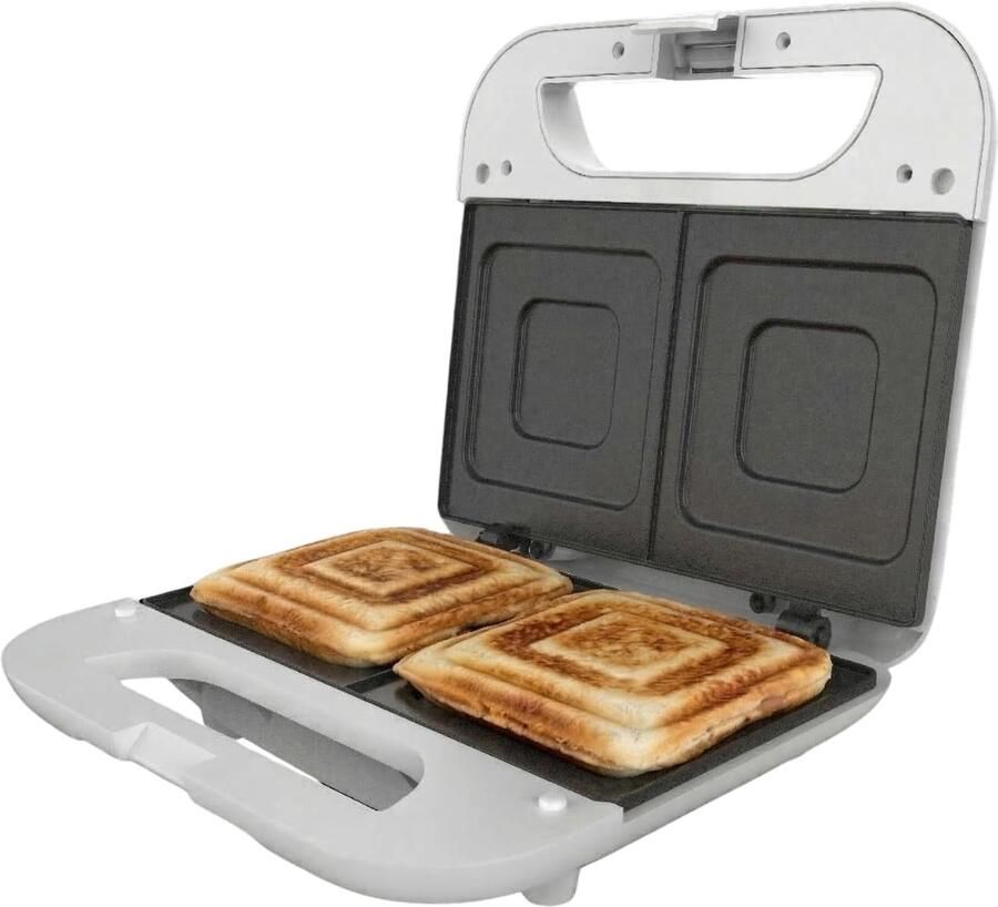 Sandwichmaker 750W Voor 2 Tosti's Vierkante Anti-aanbakplaten Koelgreep Compact & Snel Tosti-ijzer