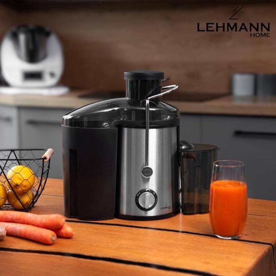 Sapcentrifuge Snelle Sapbereiding 2 Snelheden Grote Invoeropening van 75 mm 1 5 L Pulpcontainer en 450 ml Sapcontainer Roestvrij Staal Sapmachine voor Groenten en Fruit