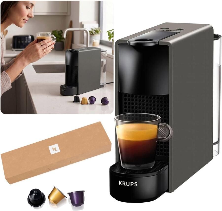Sarcia.eu Krups Essenza Mini Compacte Nespresso capsulemachine grijs energiezuinig 1450W