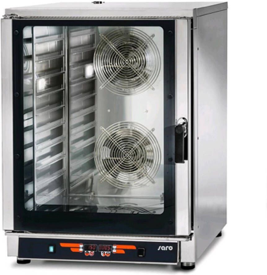 Saro hetelucht-combinatieoven met stoombevochtiging model DIG 10 Zwart Roestvrijstaal