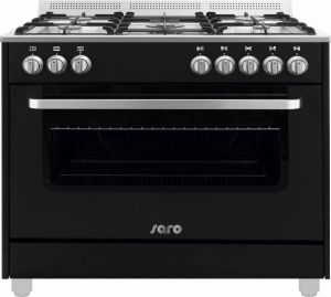 Saro Design gas fornuis zwart 5 pits wok elektrische oven & grill met 11 functies Design model TS95C61LNE
