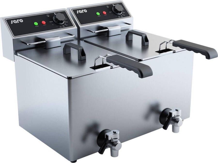 Saro Frituurpan Dubbel RVS 2x8 Liter 2x3kW Model EF 88 443-6015 Horeca