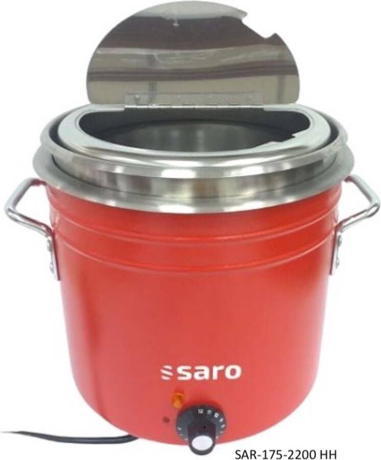 Saro retro soep en warmhoud pan buffet en evenement 10 4 liter kleur ROOD 1400 W professionele uitvoering 2 jaar garantie