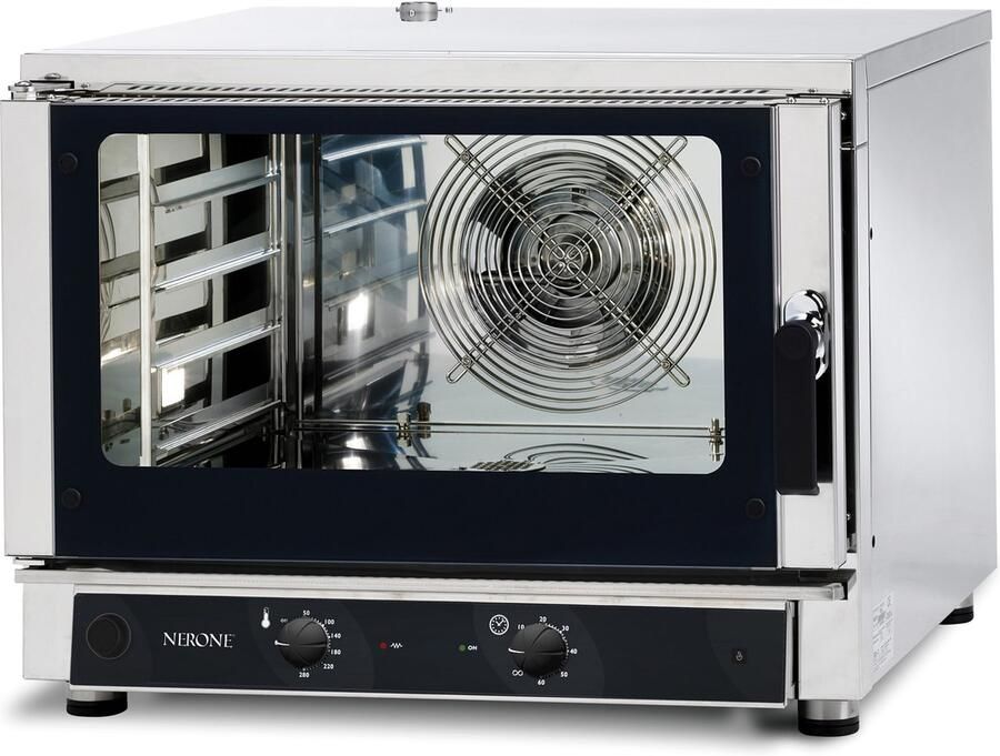 Saro hetelucht-combinatieoven met stoombevochtiging model MID 4 Zwart Zilver