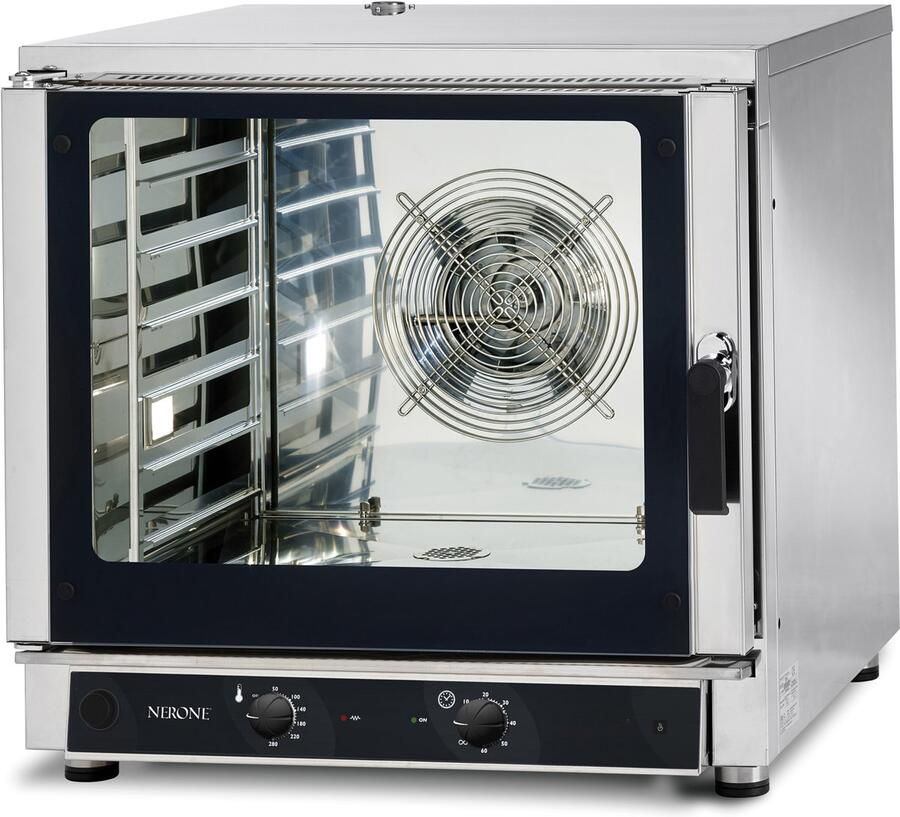 Saro hetelucht-combinatieoven met stoombevochtiging model MID 6 Zwart Roestvrijstaal
