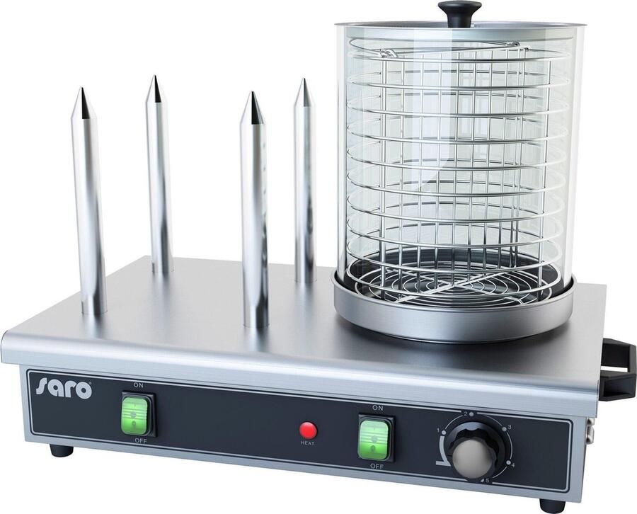 Saro HW 2 Hotdogstomer 650 W Roestvrijstaal Transparant