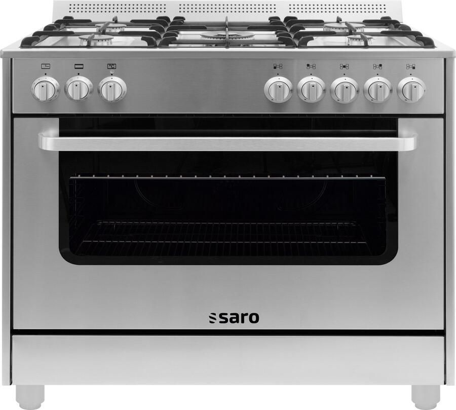 Saro Multifunctioneel Gasfornuis met Elektrische Oven Model TS95C61LX Horeca & Professioneel