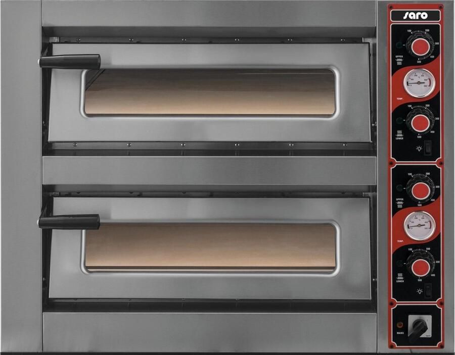 Saro Pizza Oven voor wel 12 pizza's van ø 30 cm boven en onderwarmte apart regelbaar 2 jaar garantie professioneel Model MASSIMO 2920