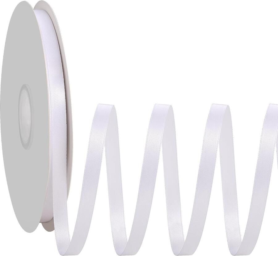 Satijnen band 1 cm x 91m dunne rol voor decoratie