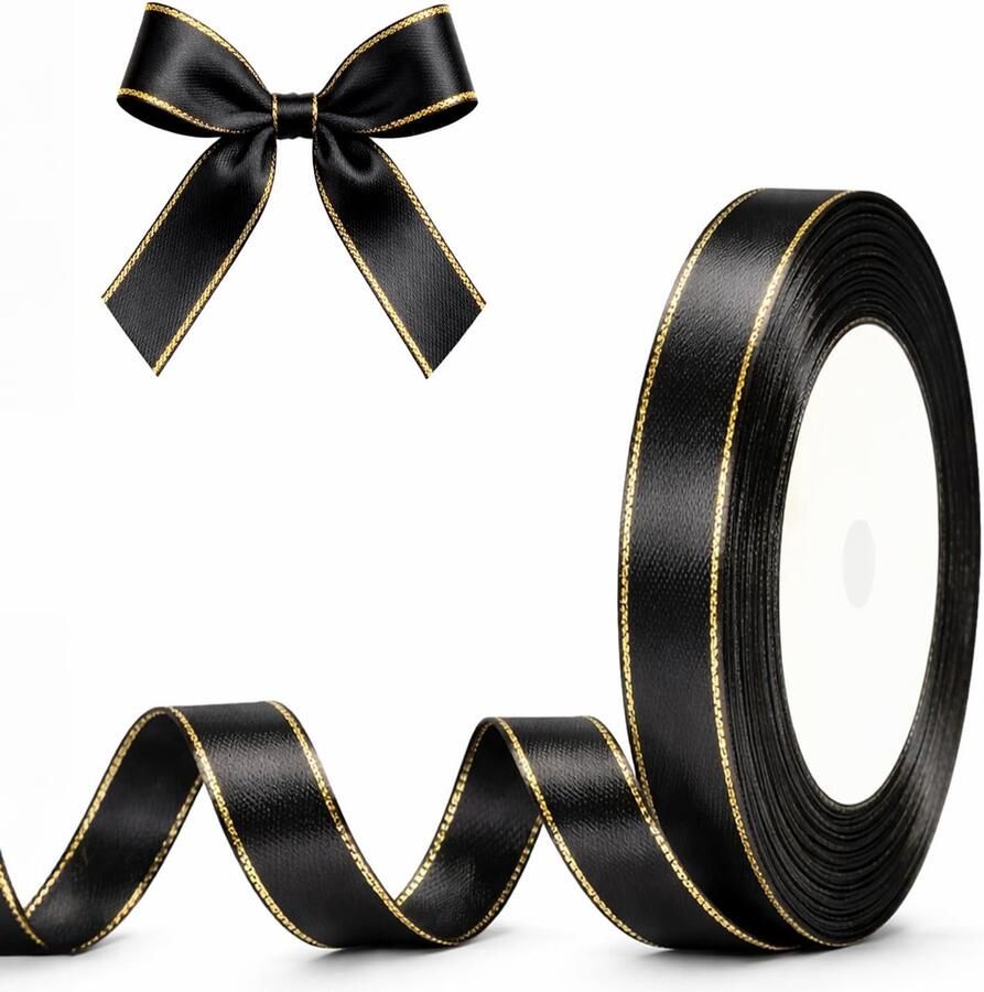 Satijnen lint 10 mm: 22 meter lint voor versiering en cadeaus