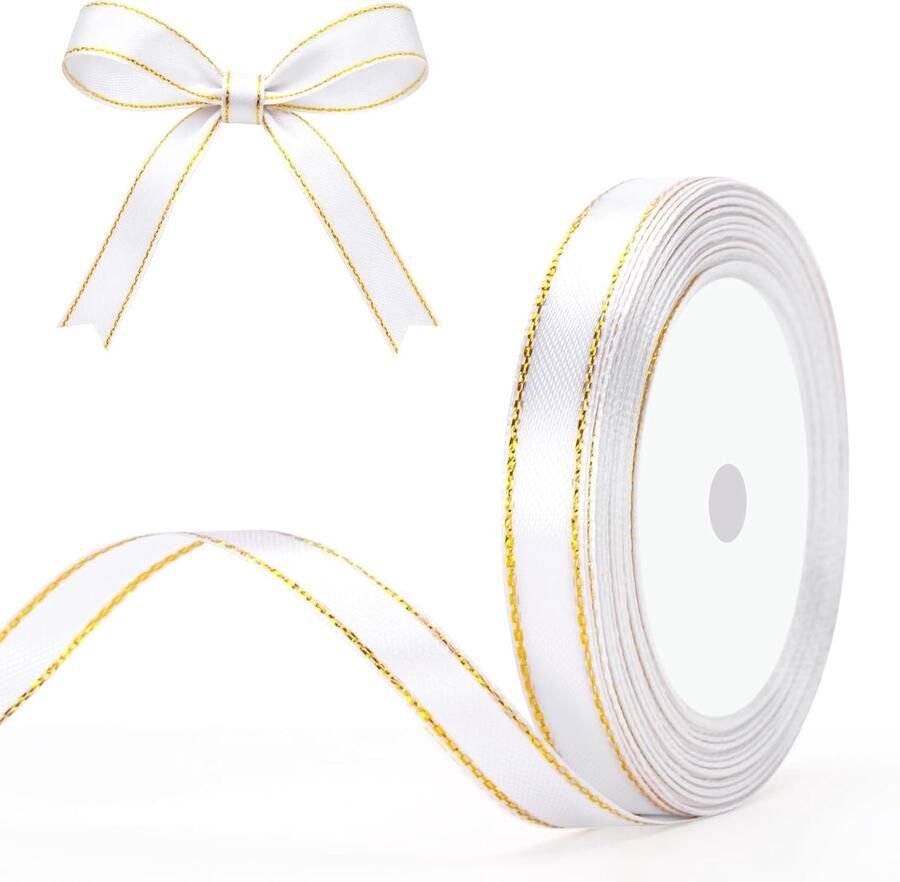 Satijnen lint 10 mm: 22 meter lint voor versiering en cadeaus