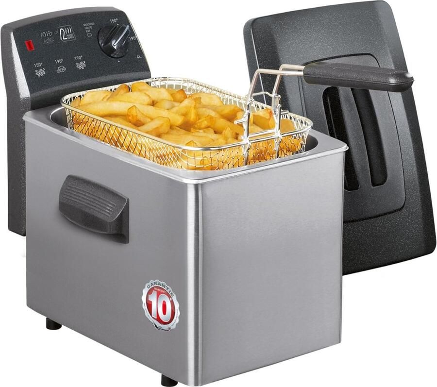 Savi Frituurpan 4 liter Frituurpan Zilver- 42cm x 23cm x 27cm