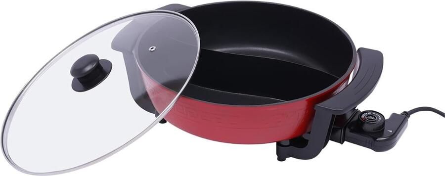 Savi Hotpot Pan Hotpot Electrisch Chinese Fondue Multifunctionele Pan 6L Rood 42cm x 17cm x 9cm