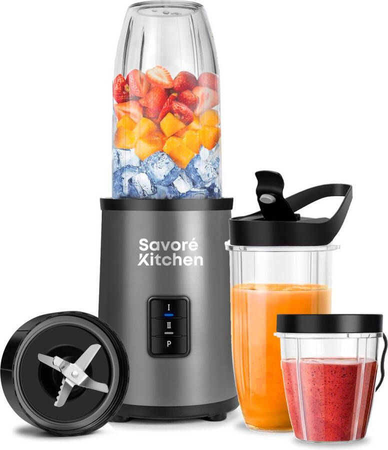 Savoré Kitchen NutriPower Pro+ Blender Smoothie Maker 2 Tritan Bekers 700W & 23000RPM