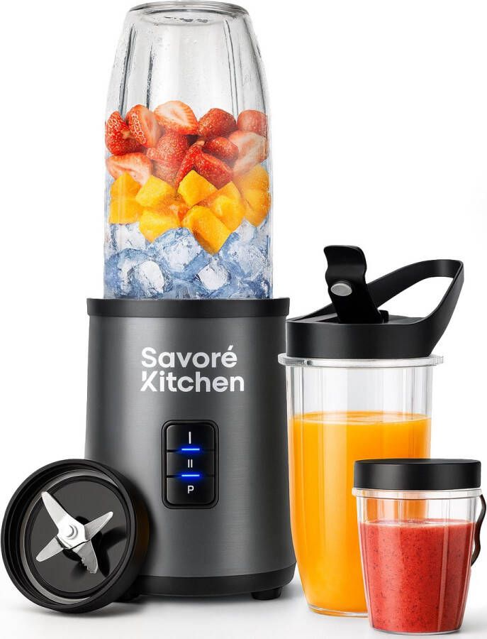 Savoré Kitchen NutriPower Pro+ Blender Smoothie Maker 2 Tritan Bekers 700W & 23000RPM - Foto 3