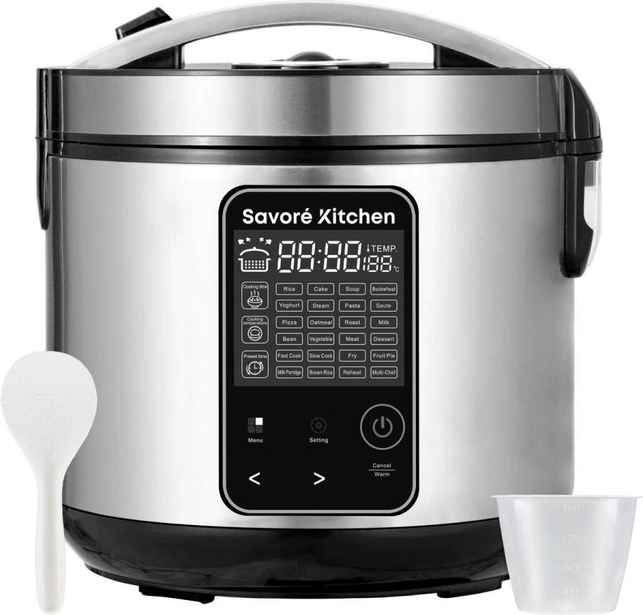 Savoré Kitchen MultiTaste Multicooker 5L met 24 kookfuncties Multicookers Rijstkoker Stoomkoker Touch Bediening