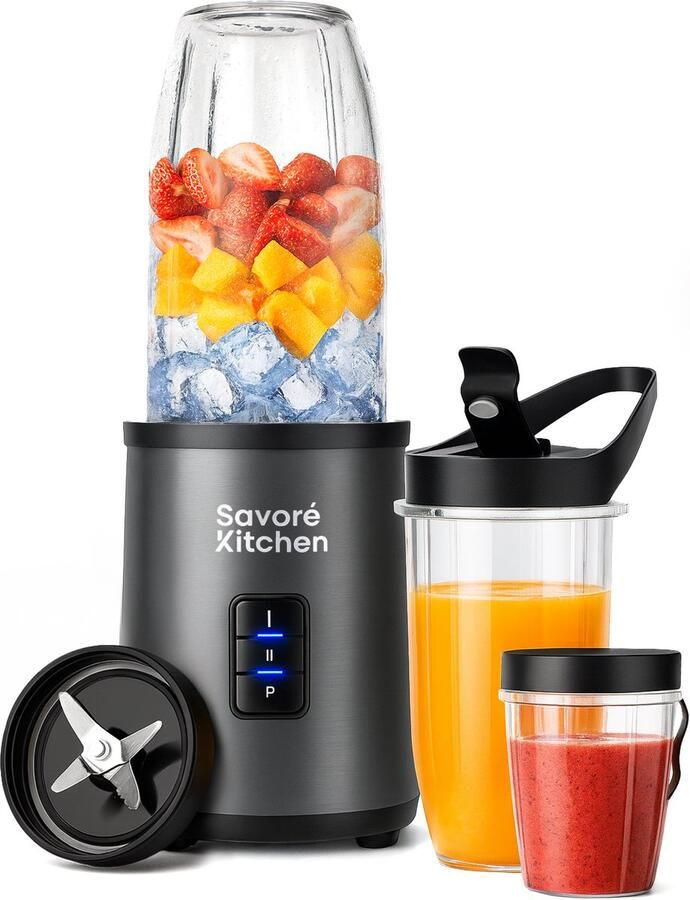Savoré Kitchen NutriPower Pro+ Blender Smoothie Maker 2 Tritan Bekers 700W & 23000RPM - Foto 3
