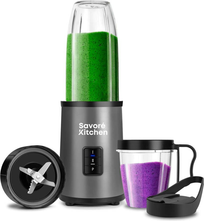 Savoré Kitchen NutriPower Pro+ Blender Smoothie Maker 2 Tritan Bekers 700W & 23000RPM - Foto 4