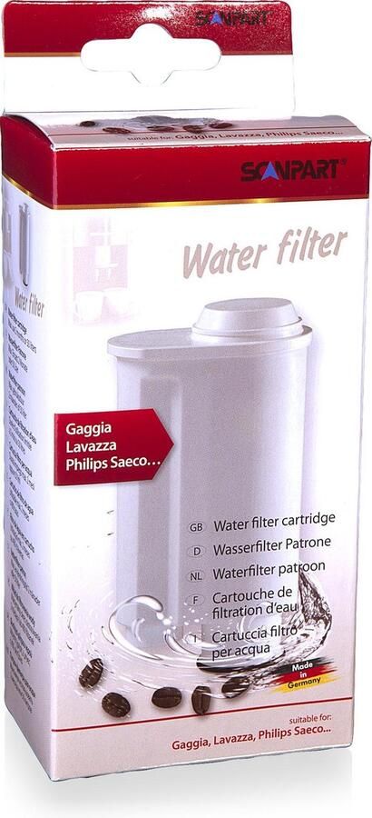 Scanpart waterfilter voor koffiemachine Geschikt voor Philips Saeco Lavazza en Gaggia CA6702 Alternatief voor Brita Intenza+ 1 stuk